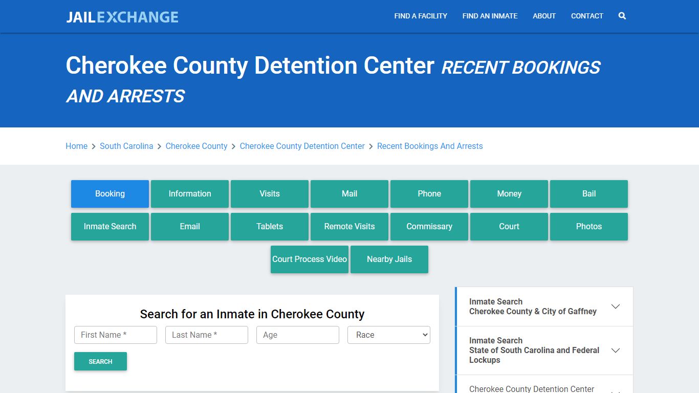 Cherokee County Detention Center Recent Bookings And Arrests